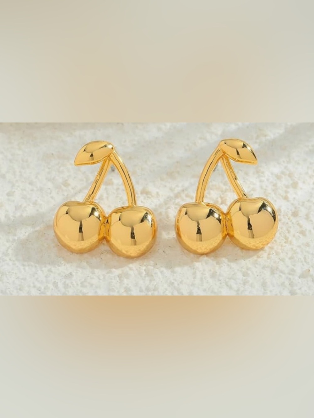Adorable Neiman Marcus 18KT Gold Vermeil Cherry Stud earrings